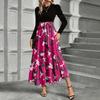 Women's Floral Print High Waist Fashionable And Elegant Dress