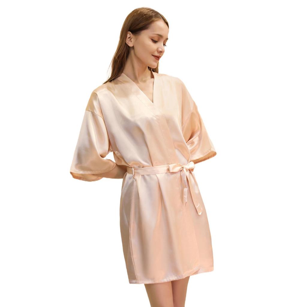 Large size pajamas women's summer cool feeling thin loungewear short women's cardigan nightgown spot
