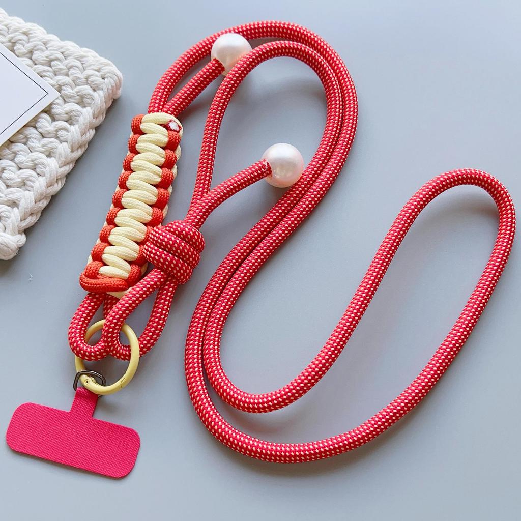 Colorful Pearl Crossbody Phone Lanyard - Adjustable, Anti-Lost Strap for Outdoor Use by Men & Women