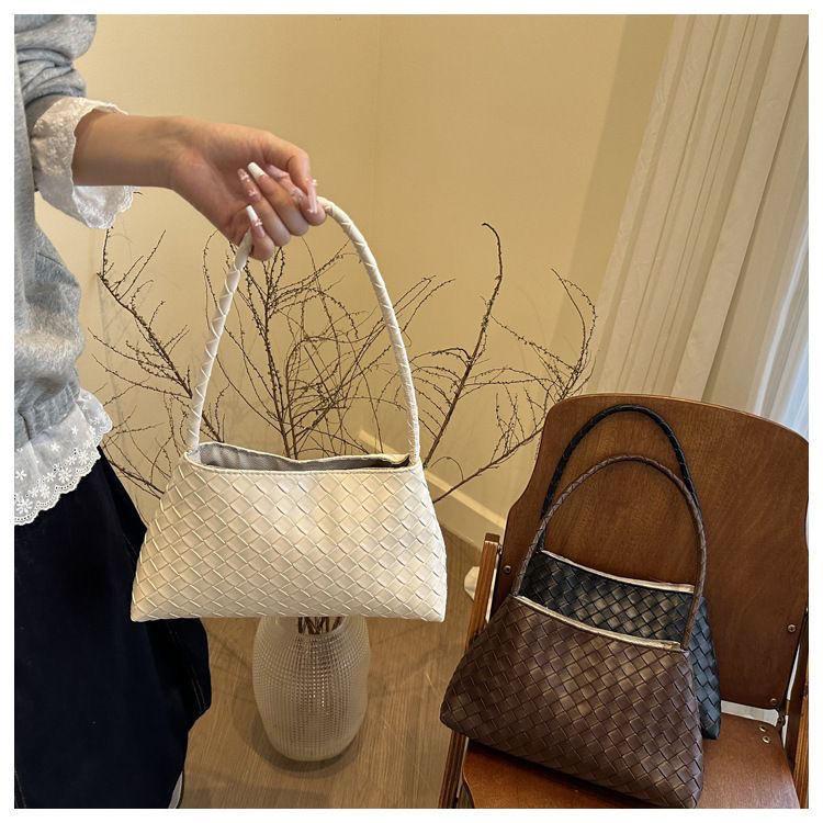 Плетеная сумка из французской ПУ кожи женская сумка через плечо сумка подмышку ретро сумка из кожи растительного дубления женская сумка для мамы женская 1433₽