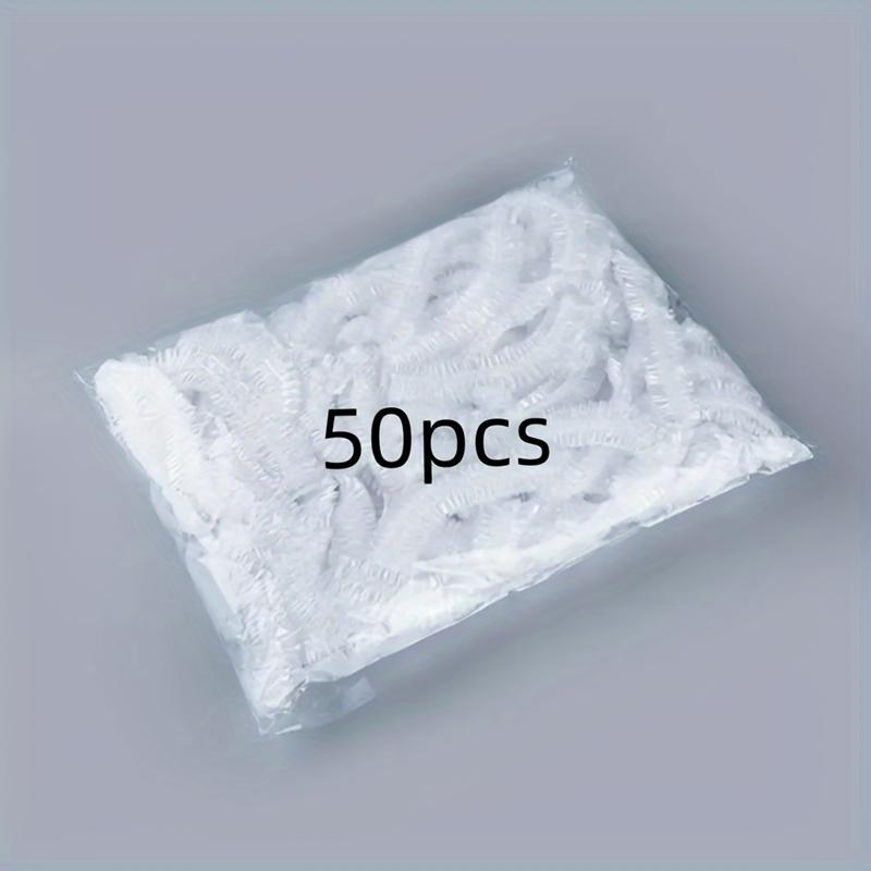 

50 шт. Прозрачные пластиковые шапочки для душа, Шапочки для ванны для защиты волос, Идеально подходят для гостиничных и дорожных принадлежностей, Глубокий уход за волосами прозрачный