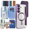Wireless Charging Flip Case for For Samsung Galaxy A35 A36 A55 A15 A16 A17 A05 A05S A06A07 A56 A26 Magnetic Phone Case Cards Slot
