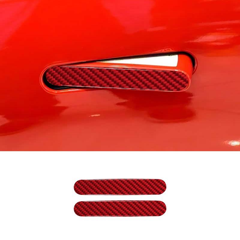 2PCS Real Carbon Fiber Car Door Handle Decoration Sticker For F-Type 2013-2022 Car Exterior Accessories
