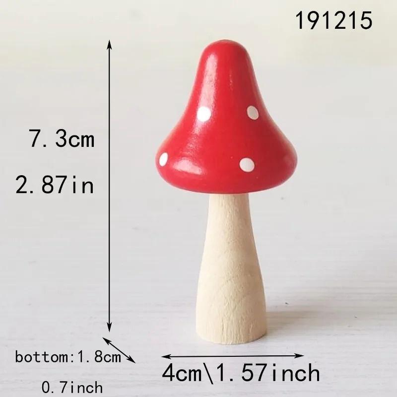 

Wooden Mushroom Figurines, Fairy Garden Miniatures, Mushrooms Decor for Garden, Yard, Micro Landscape, Lawn Ornament Decor, DIY 1pc