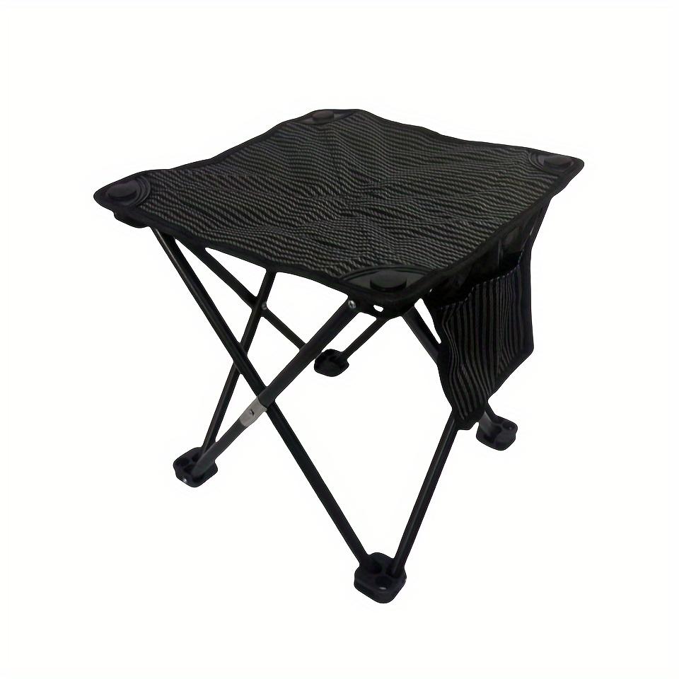 1Pc Outdoor Camping Folding Stool, Portable Folding Chair With Storage Bag And Side Pocket, Metal Frame, Quick Setup, Lightweight Design, Suitable