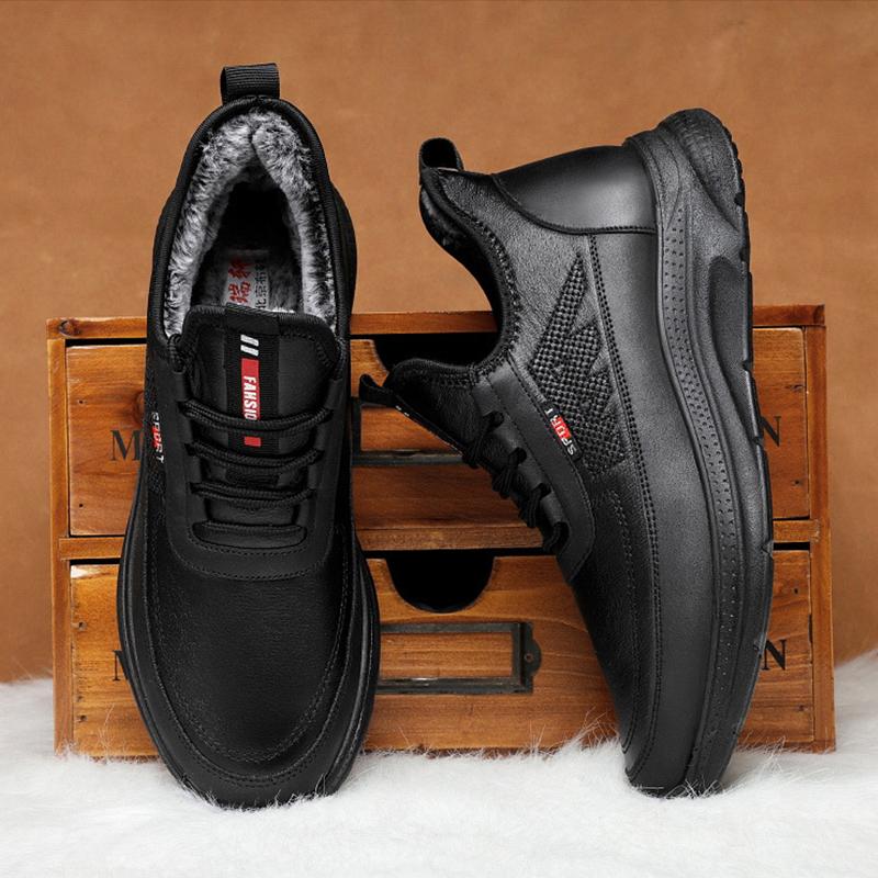 New Autumn and Winter Men's High Boots Plus Velvet Casual Couple Warm Snow Boots Non-slip Padded Sneakers