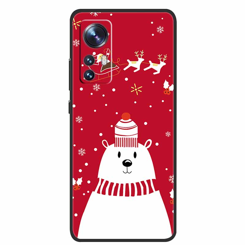 Christmas Cartoon Case For Xiaomi 12 Pro Case for Xiaomi Mi 12 Lite 12X 12S Ultra Silicone Soft TPU Cover for Xiaomi 12X Case
