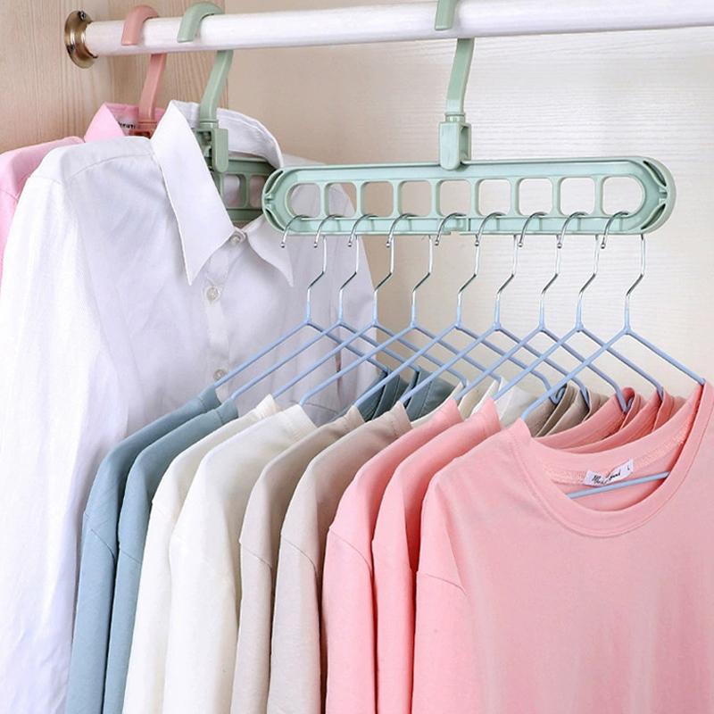 Magic Multi-Port Support Hangers For Clothes Space Saving Drying Rack Multifunction Plastic Wardrobe Organizer Clothes Rack