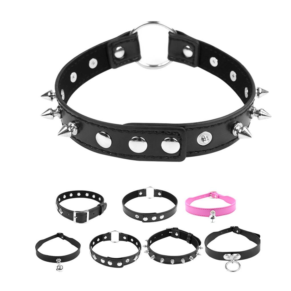 Leather Collar Fashion Foreplay Women PU Leather Necklace Adjustable Choker Adults Toy
