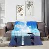 Anime A-AfterS theS RainS Throw Lightweight 240g Flannel Blanket Soft Skin-friendly for Summer Cooling