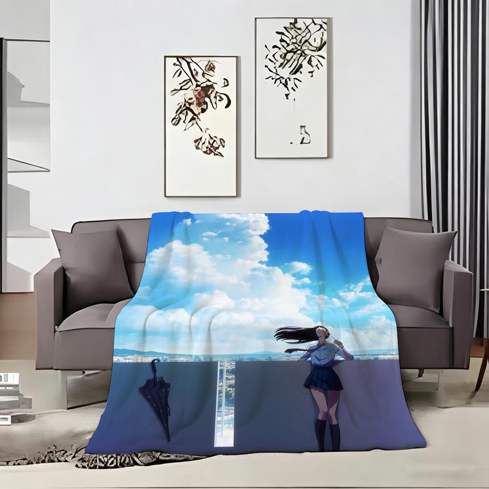 Anime A-AfterS theS RainS Throw Lightweight 240g Flannel Blanket Soft Skin-friendly for Summer Cooling