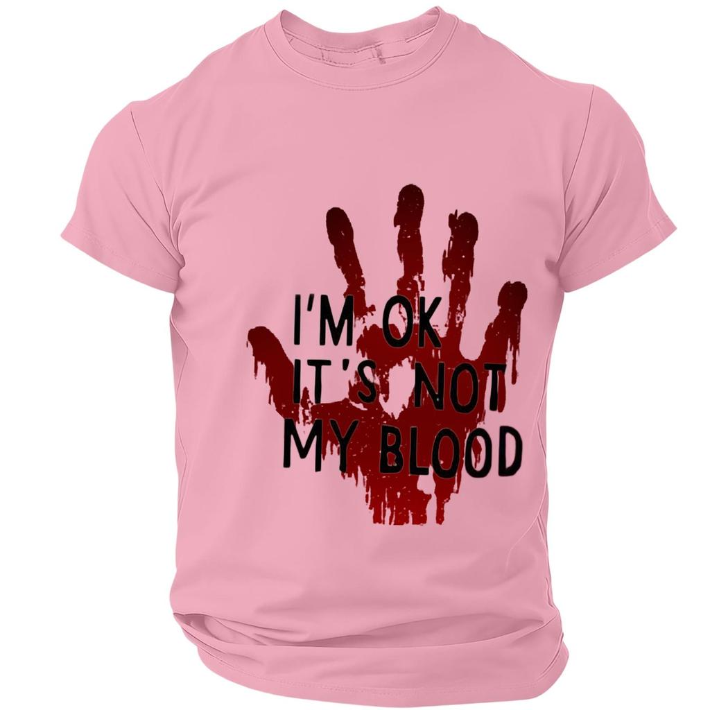 Men's Casual Short Sleeve Halloween Print T-Shirt - Lightweight Breathable Round Neck Top