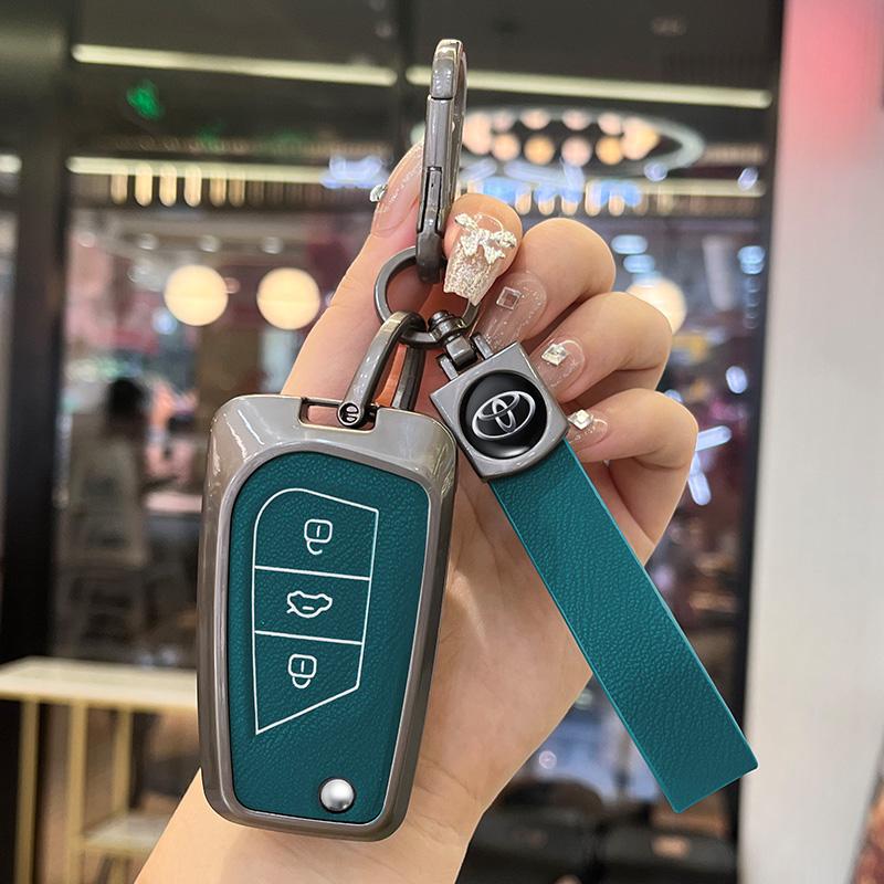 2026 Heiß Für Toyota Radkappen Neue Zinklegierung Leder Auto Schlüsselhülle Abdeckung Für Toyota Auris Corolla Reiz Avensis Verso Yaris Aygo Ra