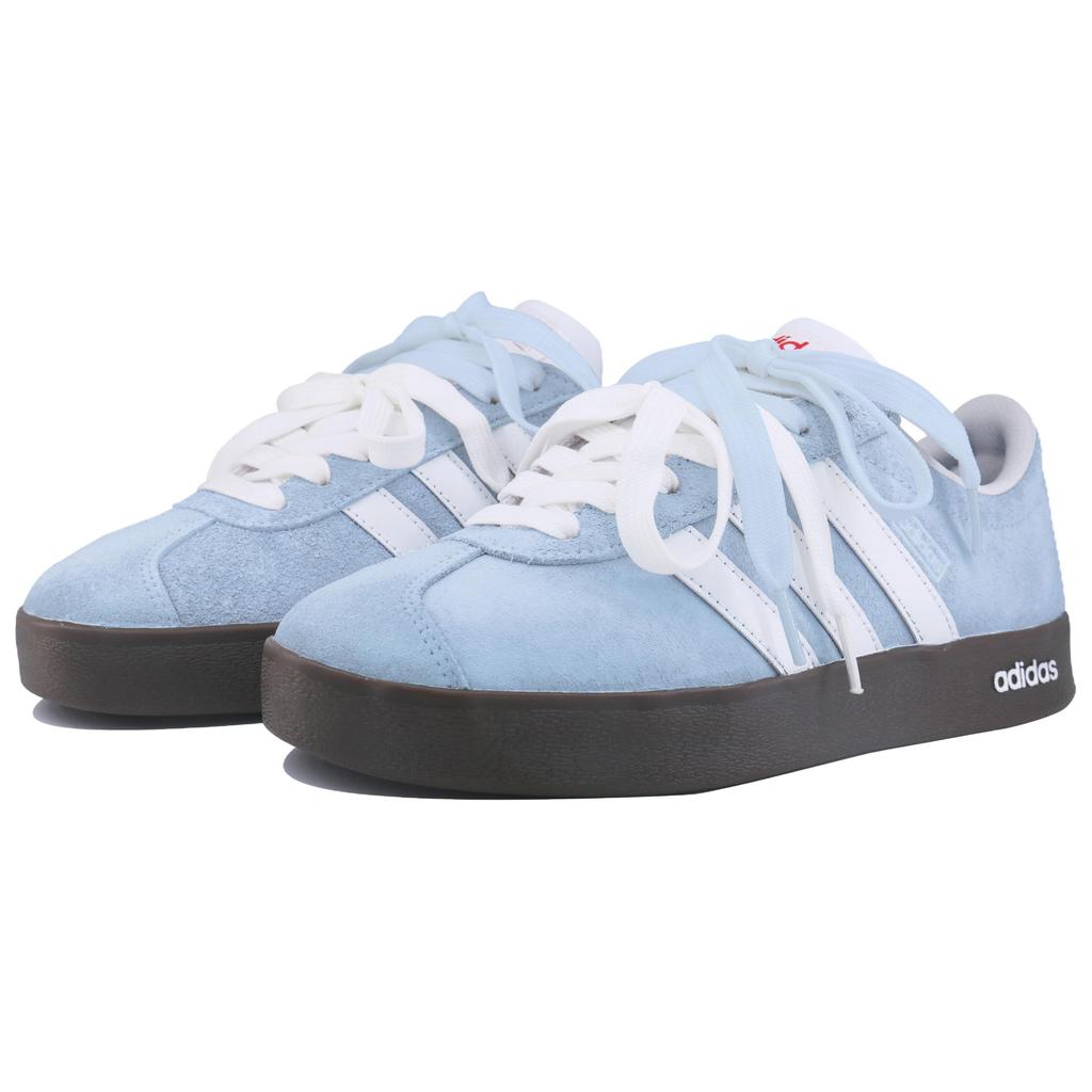 Adidas VL COURT 2.0 Lifestyle Leather Abrasion Resistant Low top Skateboard Shoes Unisex Sea Salt Blue HQ1802(Team1798-)
