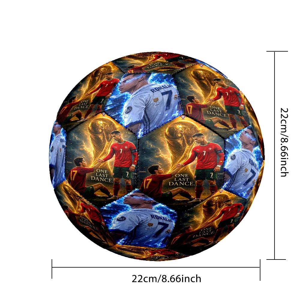 Ronaldo's Last Dance Celebration Soccer Ball Size 5 Football Machine Sewn Indoor/Outdoor Training and Matches Surprise Collection Gift