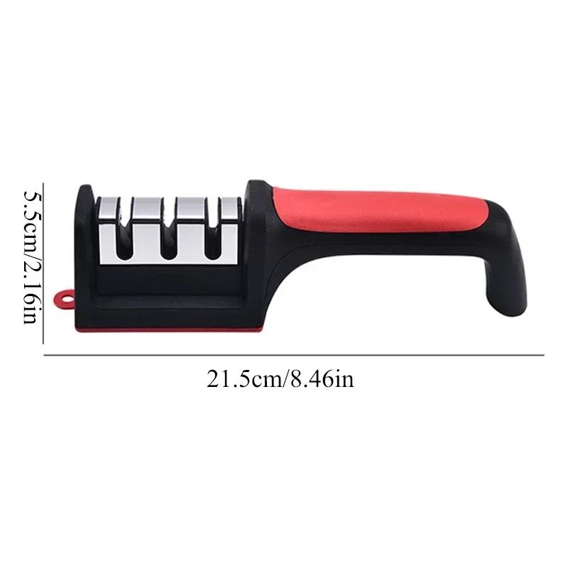 4-Stage & 3-Stage Kitchen Knife Sharpener - Easy-to-Use Household Sharpening Tool with Ergonomic Grip