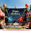 1pc 2D Flat Birthday Theme Guitar Pattern Decorative Banner Music Elements Party Backdrop For Garden Patio Indoor Outdoor Scene Birthday