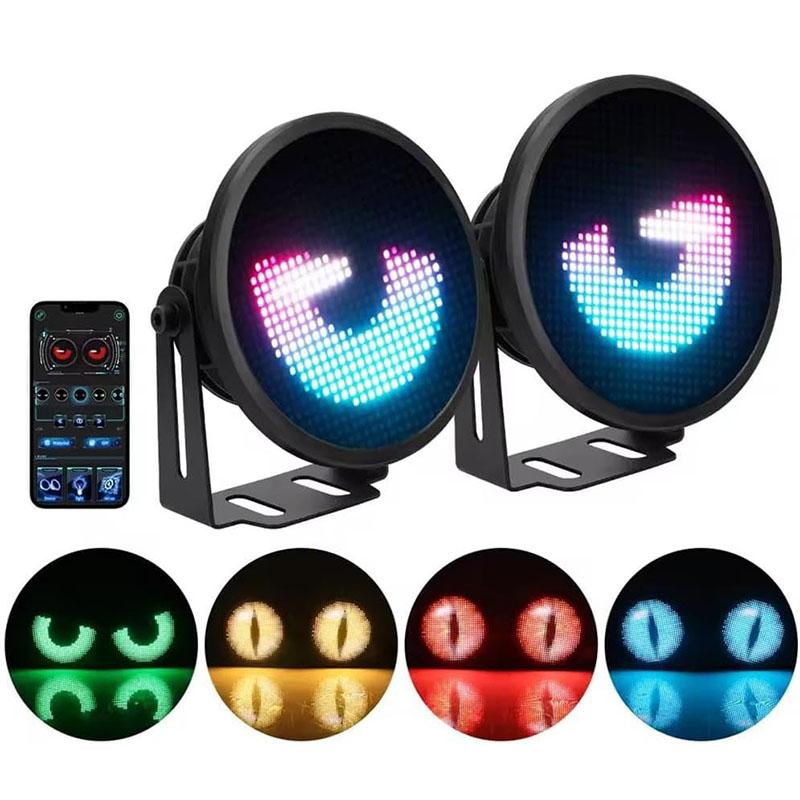

2pcs Car Screen Blink Angel Eyes Fog Light App Control DIY Dynamic Eye Lamps Truck Devil s Eye DRL Driving Lights 12V-24V 3-inch