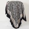 Leopard Print 90cm Square Silk Scarf Woman Satin Headband Muslim Hijabs Shawls Smooth Soft Hair Scarf Islimic Turban Bandana