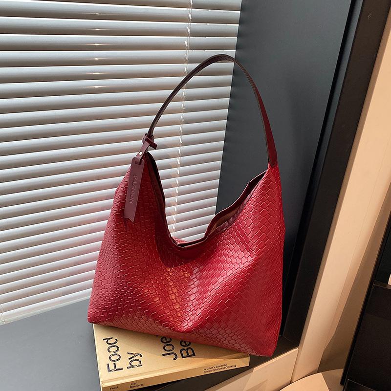 

2025 новый модный тренд большая вместительная сумка-тоут женская на плечо ретро сумка для поездок красный