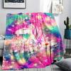 1Pc Galaxy Uni-horse Print Flannel Blanket, High Quality Comfortable for All Seasons, Home Decor, Warmth and Comfort, Perfect for Gifts