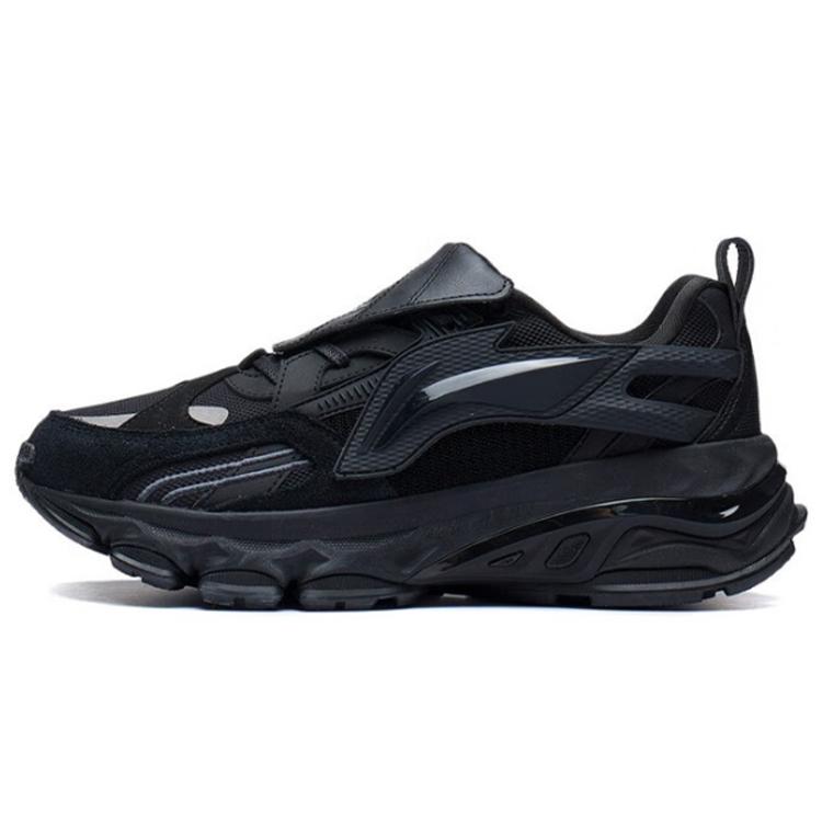New LiNing Cushioning, Slip Resistant, Abrasion Resistant, Reflective, Rebound Low Top Running Shoes Men's Black ARLS017-1