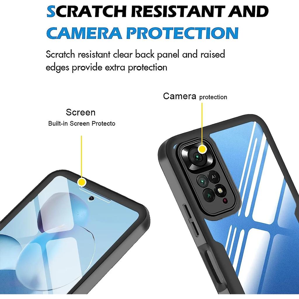 360° Celotělový Ochranný Kryt na Displej Průhledný Kryt Pro Xiaomi Redmi Note 11 Pro 13 12 10 9 Pro 13C 12C 10C Nárazuvzdorný Kryt na Telefon