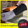 Lengthen Cotton Silicone Gloves Candy Color Heat Resistant Gloves Microwave Oven Mitts Non-Slip Pot Holders for Kitchen Baking