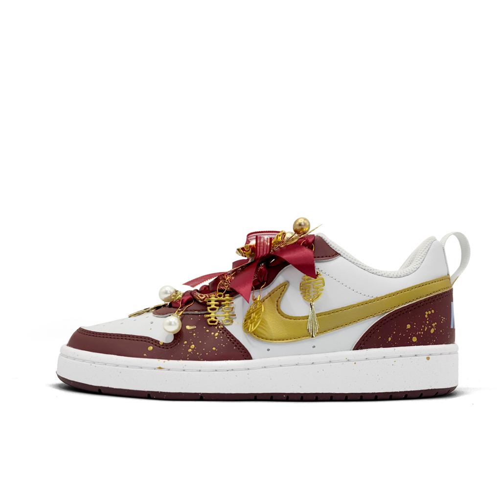 Nike Court Borough Cushioning, Wear Resistant Low top Skateboard Shoes Unisex Red DV5456-006(Team1463-)