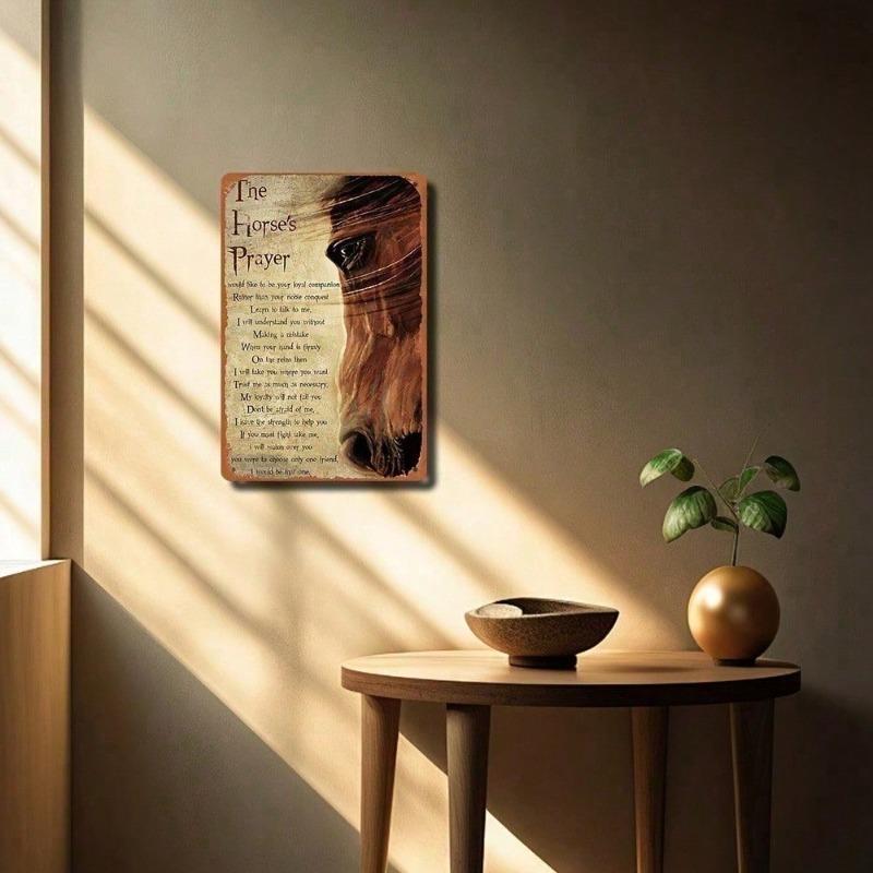 Vintage Horse Head Metal Wall Sign 8x12 Inch Farmhouse Western Decor