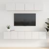 5 piece TV cabinet set white particleboard