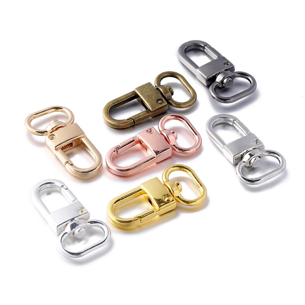 5Pcs/Lot Alloy Swivel Lobster Clasp Clips Key Hook Keychain Split Key Ring Findings Clasps for Keychains Jewelry Making Supplies