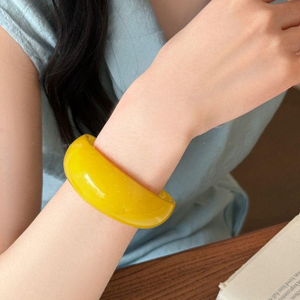 Irregular Resin Bangle Dopamine C Shape Cuff Bangles Exaggerated Exaggerated Bracelet  Decoration