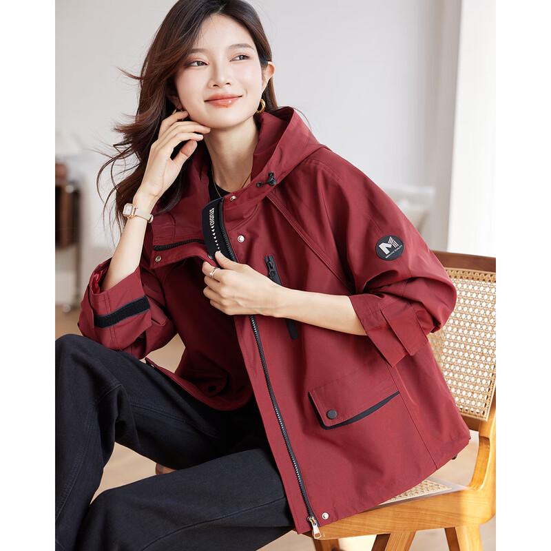 

TERRE BLEUE Women s Autumn Hooded Windbreaker XL