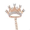 Chain Shiny Crown Pin Brooch Lapel Vintage Men's