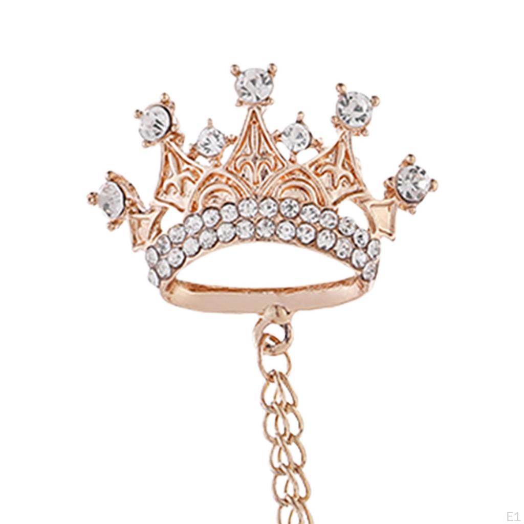 Chain Shiny Crown Pin Brooch Lapel Vintage Men's