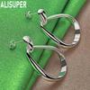 925 Sterling Silver Polished Teardrop Large Oval Earrings - Fashion Gift Jewelry