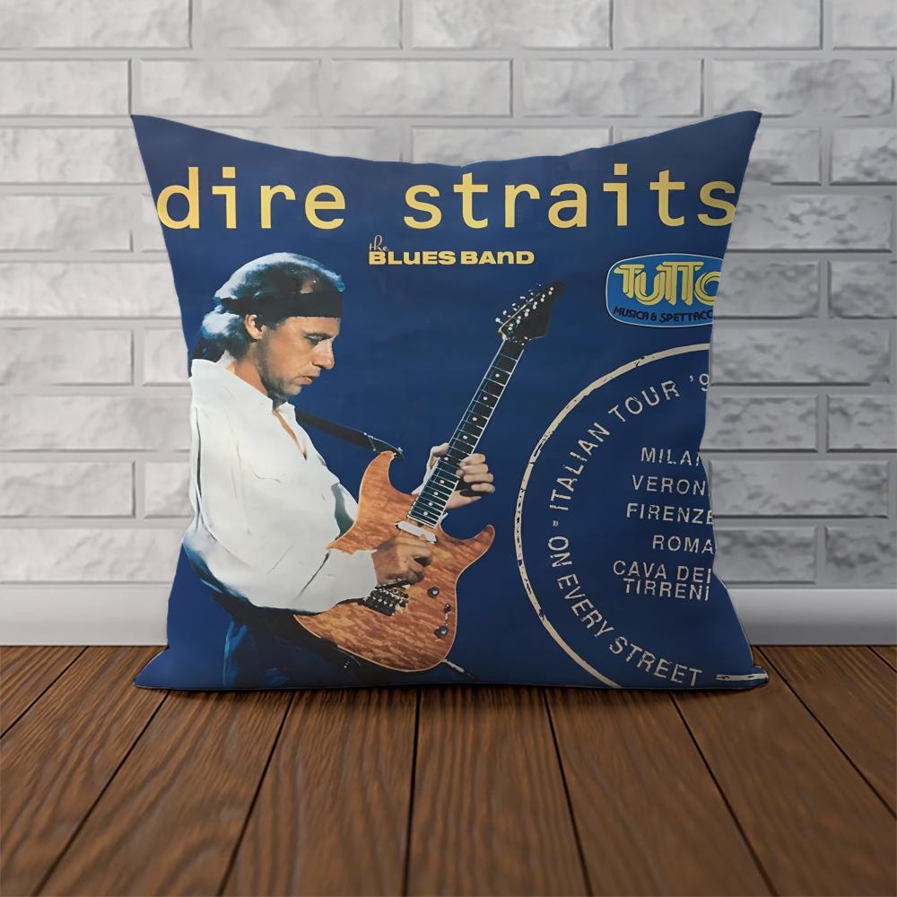 Band DDire Straits Pillow Case For Car Sofa Decorative Home Doublesided Print Plush Square Throw Pillow Cushion Cover