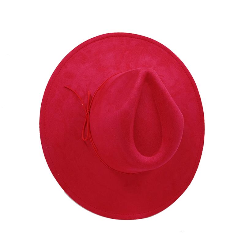 Cappello a Cilindro Piatto Rotondo 9,5 cm in Scamoscio Uomo Donna Cappello da Cowboy Western Cappello Fedora per Feste e Palco Design Autostile Stile Etnico Cappello Superiore