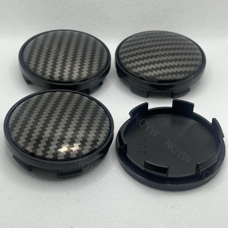 4 stk/sett 65 mm 3D karbonfiber bil Hjul senterhette Hjul Hjul senterhettesett Kjøretøydeksel Praktisk Slitesterk Høy kvalitet