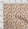oneOone Cotton Flex Light Brown Fabric Bird Ladybird  Sewing Fabric By The Yard Printed Diy Clothing Sewing Supplies 40 Inch