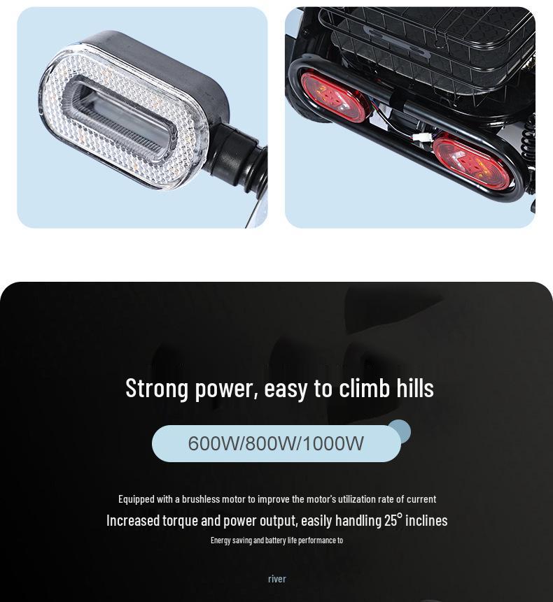 Electric Scooter Tricycle for Adults & Seniors: Compact, Reliable for Home Use & Child Transport