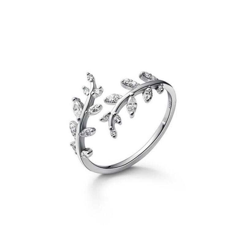 Stylish Diamond Leaf & Branch Open Ring for Women