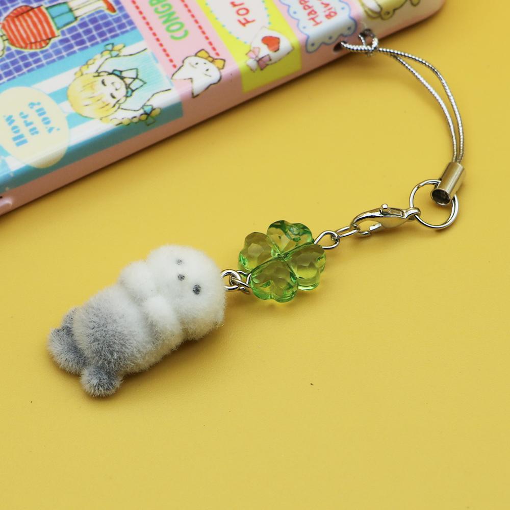 

Ins Style Cute Seal Shape 3D Keychain Phone Charms Strap Kawaii Plush Flocking Pendant for Airpods Schoolbag Other