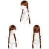 Disney Frozen Princess Anna Cosplay Wig With Double Braid And Bangs For Costume Parties