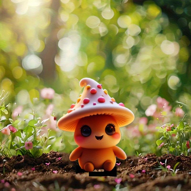 Acrylic Garden Floor Plug Cartoon Creative Mushroom Statue Sculptures Multifunctional Waterproof Mushroom Figurine