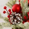 Christmas Tree Mini Desktop Pine Cone Red Berry Christmas Decoration Tabletop Tree Festive Holiday Home Decor