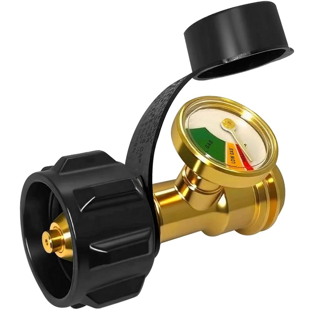 Propane Tank Gauge,Propane Tank Gauge Level Indicator,Universal Propane Gauge For 5-40 Lb LP Tank,Color-Coded Gas Pressure Meter & Leak Detector