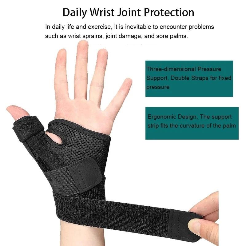 1Pc Flexible Splint Wrist Thumb Support Brace Adjustable Wrist Thumb Stabilizer Immobilizer Trigger Thumbs Support Braces