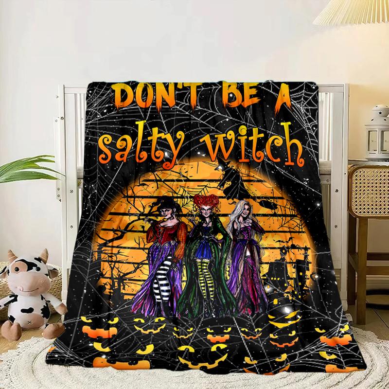 

Halloween witch Blanket Flannel Blanket for bed, sofa, Camping, Hiking, Picnic Essentials, gift for family Fan gifts 75x90cm